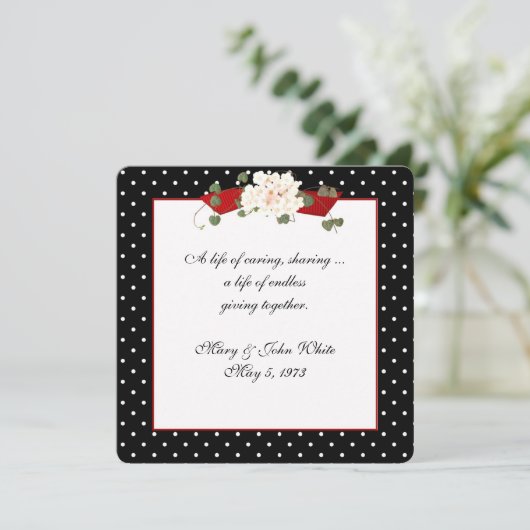 Polka Dot Vow Renewal Ceremony Kaart (Staand voorkant)