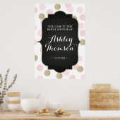 Polka Dot Vrijgezellenfeest Sign Poster (Keuken)