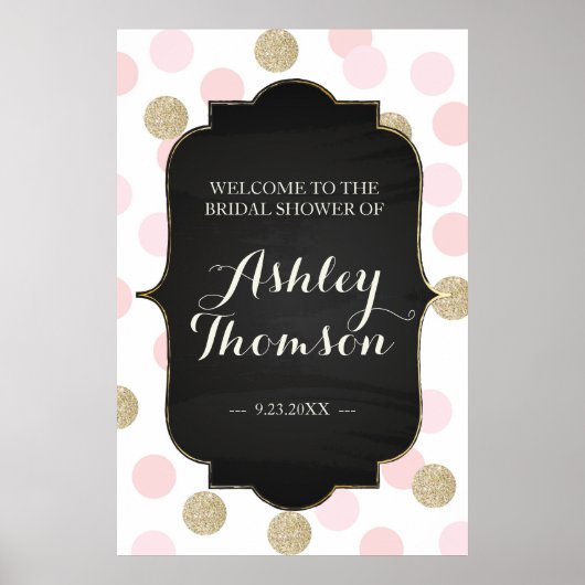 Polka Dot Vrijgezellenfeest Sign Poster (Voorkant)