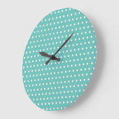 Polka Dot Wall Clock (Aqua & White) Grote Klok (Hoek)