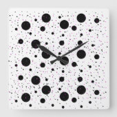 Polka Dot Wall Clock – Moderne Home Decor Vierkante Klok (Voorkant)