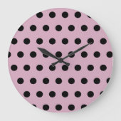 Polka Dot Wall klok (roze en zwart) (Voorkant)