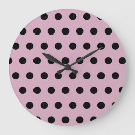 Polka Dot Wall klok (roze en zwart)