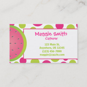 Polka Dot Watermelon Business Calling Card Visitekaartje