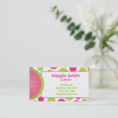 Polka Dot Watermelon Business Calling Card Visitekaartje (Staand voorkant)