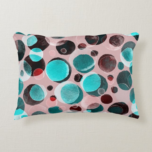 Polka dot waterverf, abstract patroon. accent kussen (Voorkant)
