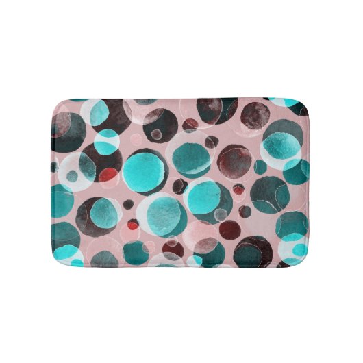 Polka dot waterverf, abstract patroon. badmat (Voorkant)