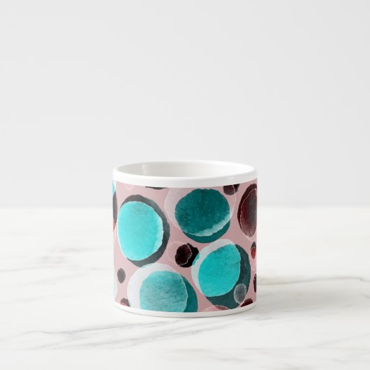 Polka dot waterverf, abstract patroon. espresso kop (Voorkant)