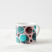 Polka dot waterverf, abstract patroon. espresso kop (Voorkant rechts)
