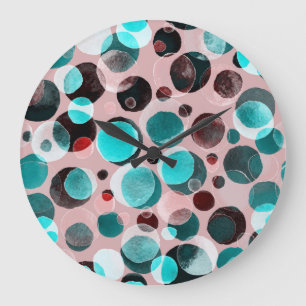 Polka dot waterverf, abstract patroon. grote klok