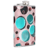 Polka dot waterverf, abstract patroon. heupfles (Rechts)