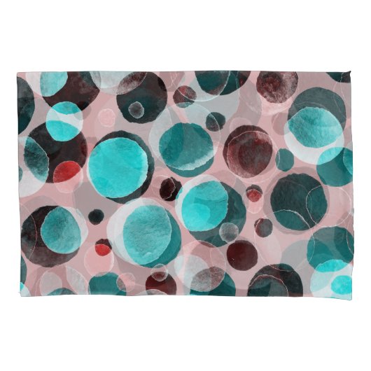 Polka dot waterverf, abstract patroon. kussensloop (Voorkant)