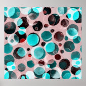 Polka dot waterverf, abstract patroon. poster (Voorkant)