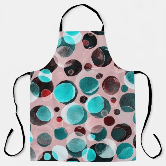 Polka dot waterverf, abstract patroon. schort (Voorkant)