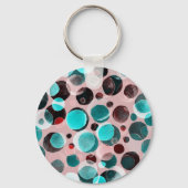 Polka dot waterverf, abstract patroon. sleutelhanger (Achterkant)