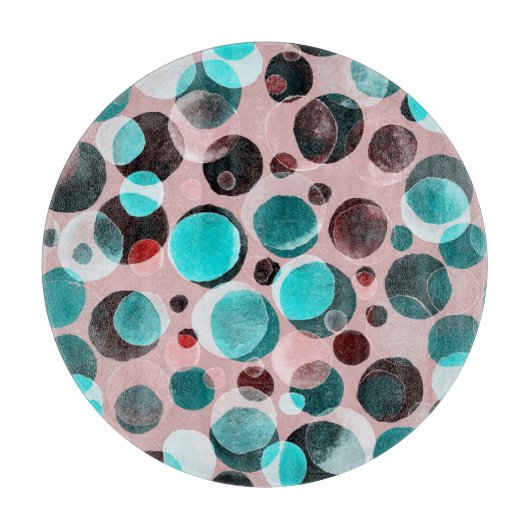Polka dot waterverf, abstract patroon. snijplank (Voorkant)