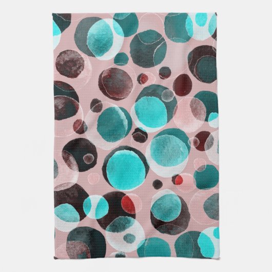 Polka dot waterverf, abstract patroon. theedoek (Verticaal)