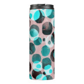 Polka dot waterverf, abstract patroon. thermosbeker (Achterkant)