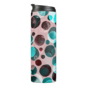 Polka dot waterverf, abstract patroon. thermosbeker (Geroteerd rechts)