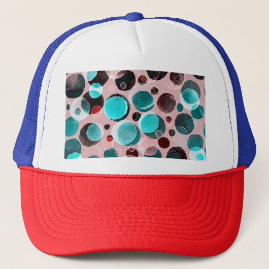 Polka dot waterverf, abstract patroon. trucker pet (Voorkant)