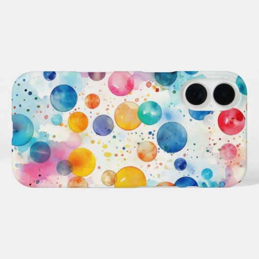 Polka Dot-Waterverf Case-Mate iPhone Case (Achterkant (horizontaal))