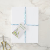 Polka Dot Waterverf kerstboom Cadeaulabel (Met Touw)