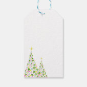 Polka Dot Waterverf kerstboom Cadeaulabel (Achterkant)