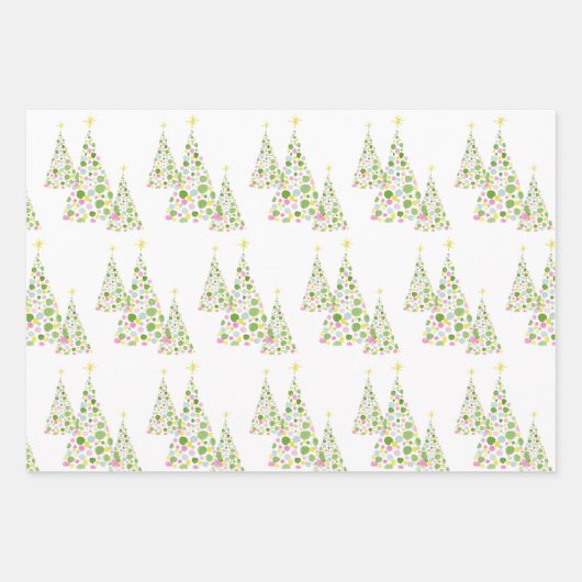 Polka Dot Waterverf kerstboom Inpakpapier Vel (Voorkant 2)