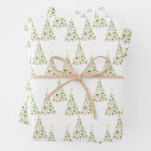 Polka Dot Waterverf kerstboom Inpakpapier Vel (In situ)