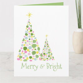 Polka Dot Waterverf kerstboom Kaart