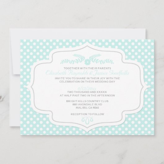 Polka Dot Wedding Invitations Kaart (Voorkant)