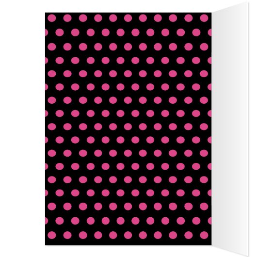 Polka Dot Wenskaart (zwart en neonroze) (Binnen (Links))