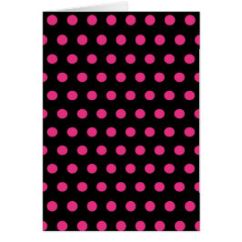 Polka Dot Wenskaart (zwart en neonroze)