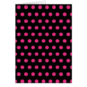 Polka Dot Wenskaart (zwart en neonroze)