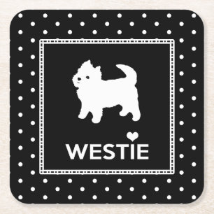 Polka Dot Westie Dogs - West Highland Terriers Kartonnen Onderzetters