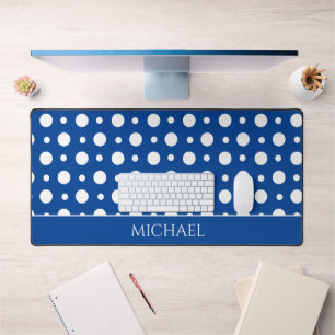 Polka Dot Wit Blauw patroon Bureaumat
