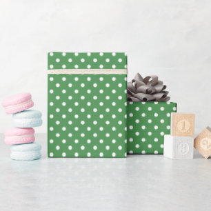 Polka dot wit groen cadeaupapier