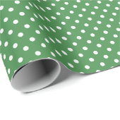 Polka dot wit groen cadeaupapier (Rol Hoek)