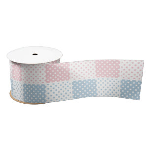 , polka dot, wit, roze, blauw, meisjes, land, satijnen lint