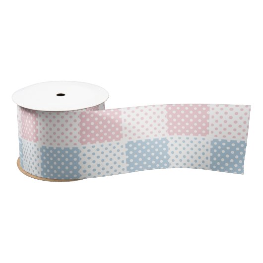 , polka dot, wit, roze, blauw, meisjes, land, satijnen lint (Spoel)