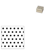 Polka Dot Wood Stamp (Aqua & Roze) Rubberstempel (Gestempeld)