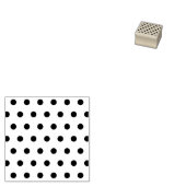 Polka Dot Wood Stamp (Roze & Zwart) Rubberstempel (Gestempeld)