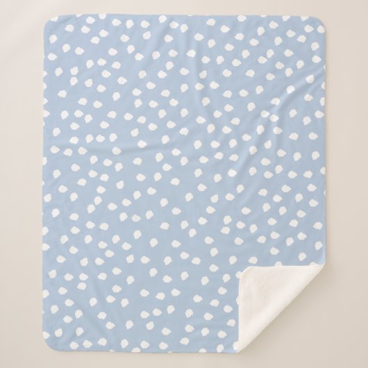 Polka Dot Wrapping Paper baby Blue Sherpa Deken (Voorkant)