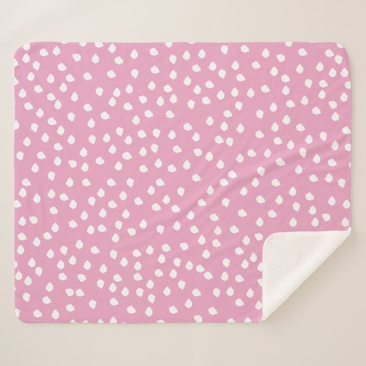 Polka Dot Wrapping Paper roze Sherpa Deken (Voorkant (horizontaal))
