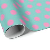 Polka Dot Wrapping Papier (Aqua & Roze) (Rol Hoek)