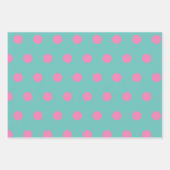 Polka Dot Wrapping Papier (Aqua & Roze) Inpakpapier Vel (Voorkant 3)