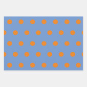 Polka Dot Wrapping Papier (Denim Blauw & Sinaasapp Inpakpapier Vel (Voorkant 3)