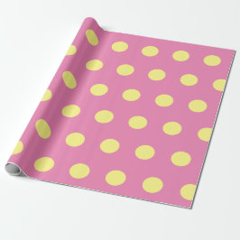 Polka Dot Wrapping Papier (roze & zacht geel)