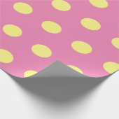 Polka Dot Wrapping Papier (roze & zacht geel) (Hoek)
