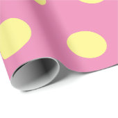 Polka Dot Wrapping Papier (roze & zacht geel) (Rol Hoek)